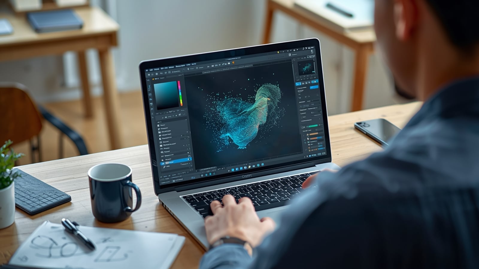 Motion design iş akışında yapay zeka materyallerini hazırlarken kullanılan arayüz detayları.