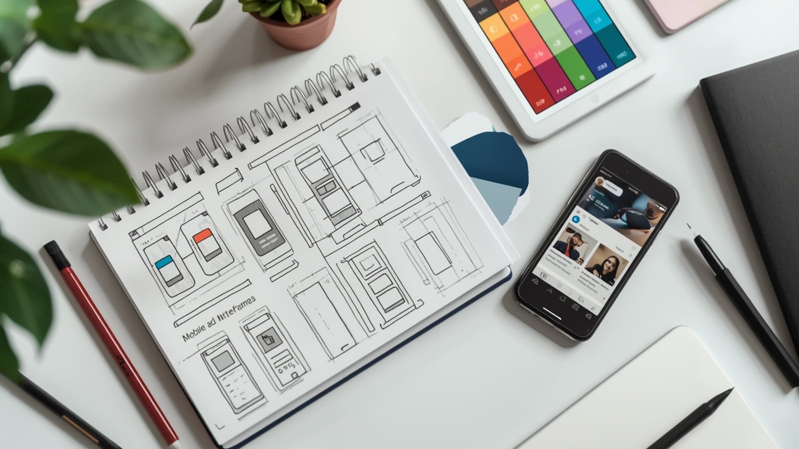 Performance kreatif planlama ve mobil odaklı wireframe aşaması.